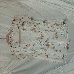 White floral blouse
